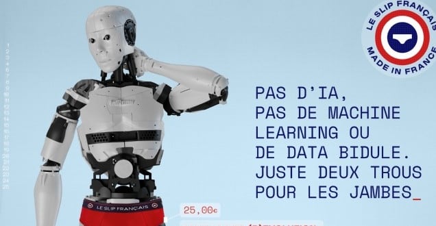 Le Slip Français choisit un robot comme égérie publicitaire
