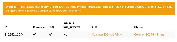 Le site des impôts utilise des clefs de 1024 bits. Les chercheurs recommandent de passer à 2048 bits.