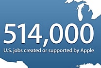 Apple : un écosystème créateur de 514 000 emplois aux États-Unis ?