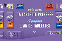 Milka demande aux consommateurs de 7 villes de France d'élire leur tablette préférée