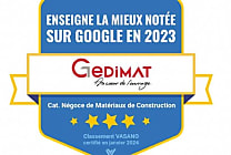 Gedimat, lauréat du prix de l'enseigne la mieux notée sur Google en 2023