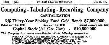 extrait de « United States Investor » (juillet 1911)