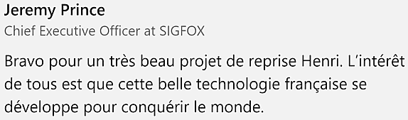 Le message s'adresse à Henri Bong, cofondateur et codirigeant d'UnaBiz.