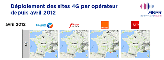 Un dessin vaut mieux qu'un long discours. Par cette infographie animée, l'ANFR résume 5 ans de déploiement de la 4G en France métropolitaine par opérateur. (Cliquez sur l'image pour activer l'animation.)