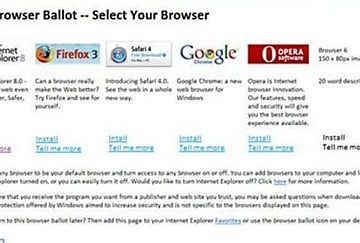 Le Ballot Screen nuit gravement à la santé d'Internet Explorer