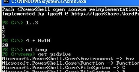 Pash, un clone du PowerShell. en 'open source'