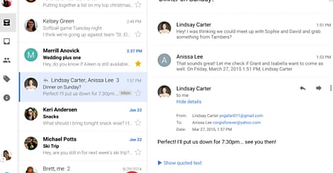 La boîte de réception de Gmail visualise le multi-compte