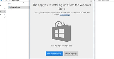 Windows 10 teste le blocage des apps non issues de Windows Store