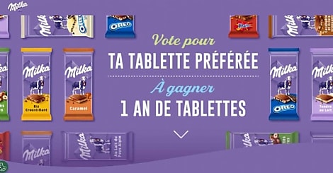 Milka demande aux consommateurs de 7 villes de France d'élire leur tablette préférée