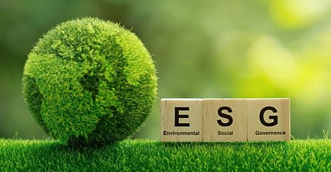 ESG concept of environmental, social and governance.words ESG on a woodblock It is an idea for sustainable organizational development. ?takes into account the environment, society and corporate governance