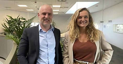 De gauche à droite : Sébastien Zecchini, CEO de Valiuz & Sandrine Clion, Directrice Générale d'Imediacenter