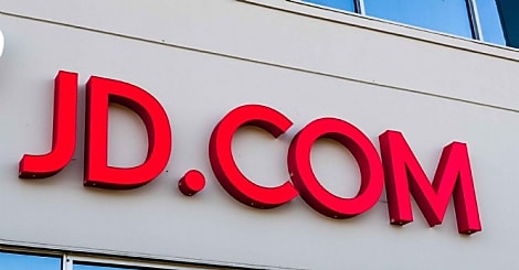 June 22, 2019 Mountain View / CA / USA - JD.com sign displayed at the entrance to the Silicon Valley office; JD.com, also known as Jingdong and formerly called 360buy, is a Chinese e-commerce company