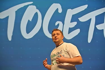 Octave Klaba, lors du OVH Summit, le 11 octobre.