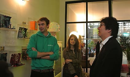 Jean-Vincent Placé rencontre le fondateur de la start-up Agricool (agriculture en conteneur) au sein de l'incubateur The Family, où était officialisée l'ouverture d'API.gouv.fr.