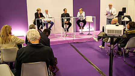 de gauche à droite : Anne Canu, Bernard Le Blanc De Cernex, Elyes Chaouachi, Gatien Breuil