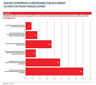 Quatre entreprises européennes sur dix gèrent les mots de passe manuellement