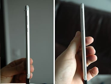 Boutons de volume et d'activation/arrêt sur la tranche gauche, emplacements SIM et microSD côté droit