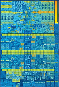 Le « die » des Skylake, 6e génération de processeurs 'Intel Core.