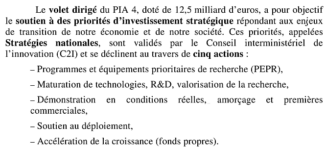 Extrait d'un rapport que l'Assemblée nationale avait émis dans le cadre de l'examen du projet de loi de finances pour 2022 (cliquer pour agrandir)