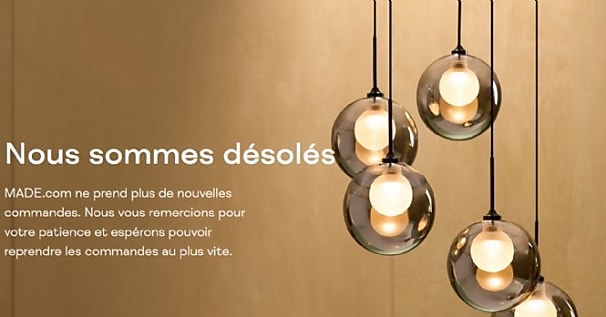 Made.com suspend les commandes sur ses sites e-commerce