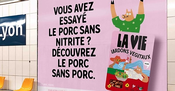 La Vie lance une campagne d'affichage pour promouvoir la viande sans viande