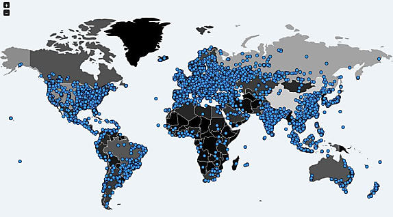 La carte des infections WannaCry établie par le chercheur en sécurité MalwareTech.