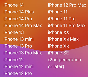 Les iPhone compatibles avec iOS 17