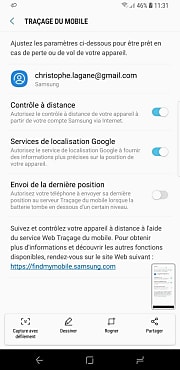 Un service de gestion du terminal à distance proposé par Samsung. Pratique en cas de perte.