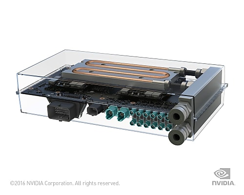 Le Drive PX 2, un module embarqué d'une puissance de 8 Tflops au service de la voiture autonome (crédit photo Nvidia)