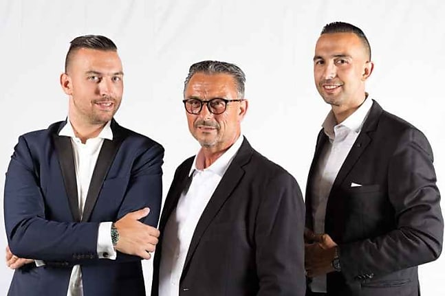 Julien Bori (à gauche), Robert Bori (au centre) et Sébastien Bori (à droite)