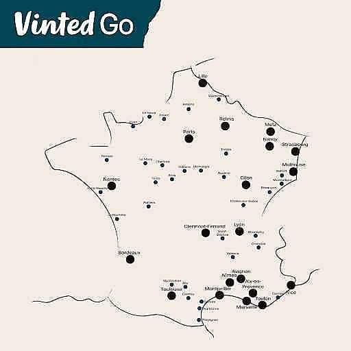 Réseau Vinted Go, incluant les 20 villes les plus peuplées de France, mi-juillet 2024