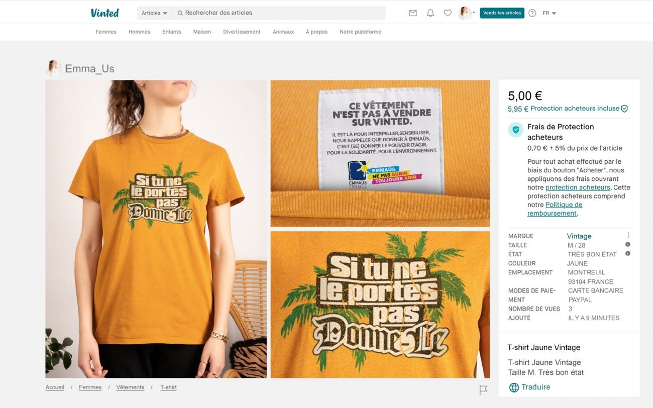 Emmaus hacke le site Vinted Impact Marketing Green E marketing