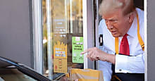 Donald Trump poursuit sa campagne... dans un McDo !