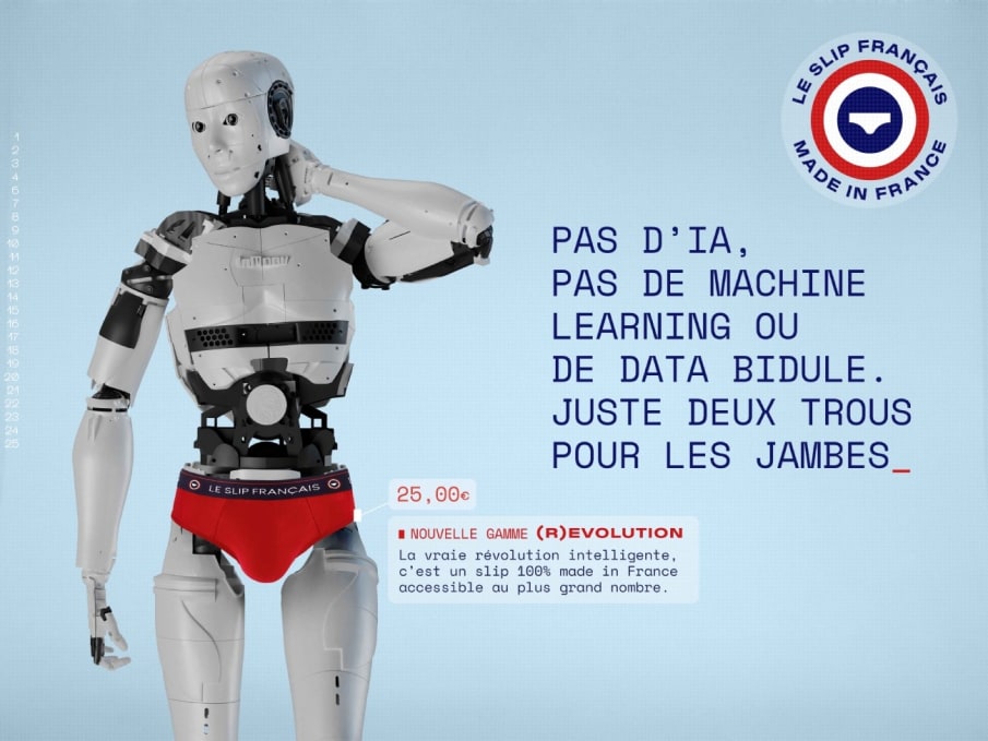 Le Slip Francais choisit un robot comme egerie publicitaire Experience client Experience E marketing