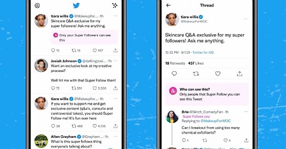 Twitter teste 'Super Follows', abonnement payant à des comptes d'influenceurs