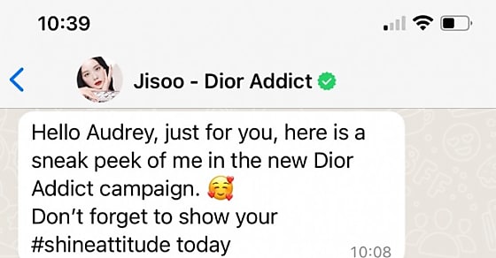 Dior Beauty lance une campagne WhatsApp avec l'influenceuse mondiale Jisoo