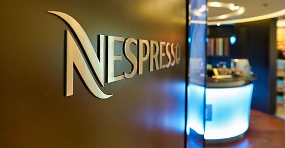 HONG KONG, CHINA - CIRCA JANUARY, 2019: close up shot of Nespresso sign seen in