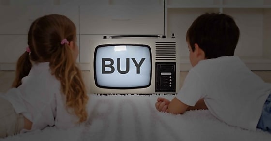 Mental imprinting concept - kids watching old television set